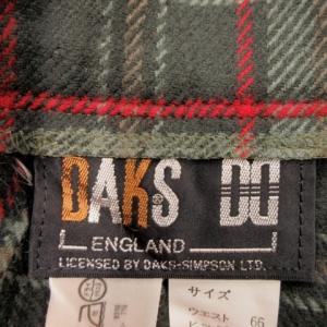 DAKS ラップスカート ウール 66-92 緑 グリーン チェック柄 プリーツ バックル付き /AO44 ECA004