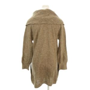 Jocomomola de Sybilla チュニック ウール 40 茶 ブラウン オフタートルネック 長袖 ロゴ刺繍 ゆったりシルエット /MN42