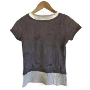 PAUL SMITH Tシャツ M 灰色 グレー 半袖 花柄刺繍 前開き /KM ECA004