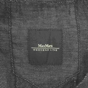 Max Mara シャツ ブラウス 麻 リネン 黒 ブラック 長袖 襟付き フラップポケット /MD ECD001