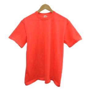 Tシャツ カットソー 48 赤 レッド 蛍光色 無地 ラウンドネック 半袖 /MD ECD001