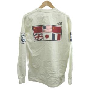 THE NORTH FACE Tシャツ カットソー ロンT L 白 ホワイト クルーネック 写真プリント 長袖 /MD ECD001