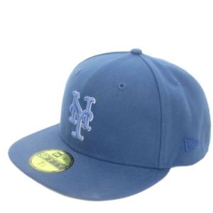 59FIFTY ニューヨーク メッツ キャップ 帽子 60.6cm 7 5/8 青 ブルー ロゴ刺繍 ステッカー