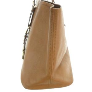 MICHAEL KORS トートバッグ レザー 本革 茶 ブラウン 無地 ロゴプレート ロゴチャーム /AH13 GY59