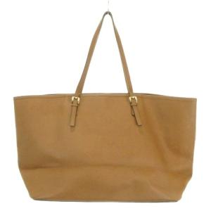 MICHAEL KORS トートバッグ レザー 本革 茶 ブラウン 無地 ロゴプレート ロゴチャーム /AH13 GY59