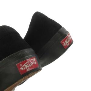 VANS スニーカー スエードレザー 本革 9 黒 ブラック サイドライン レースアップ /CK34 GY59