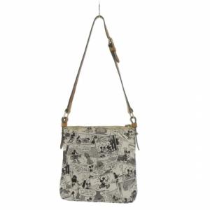 DOONEY&BOURKE × ディズニー Disney ディズニースケッチ ショルダーバッグ レザー 本革 白 ホワイト コミック柄