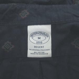 Brooks Brothers シャツ M 紺 ネイビー 幾何学模様 ボタンダウンカラー 長袖 /NP