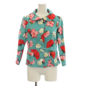 49AV. junko shimada セットアップ 上下 テーラードジャケット 上着 プリーツスカート 38 青 ブルー 赤 レッド ピンク