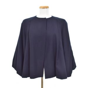 ウールアムンゼンノーカラージャケット 36 紺 ネイビー 531-9250902 ECC004