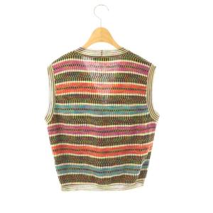 MISSONI スポーツ SPORT ニットベスト Vネック 42 マルチカラー /DO ECC004