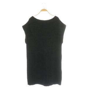 Leilian ニットワンピース フレンチスリーブ ラメ 11 ブラック シルバー色 /DO ECB004