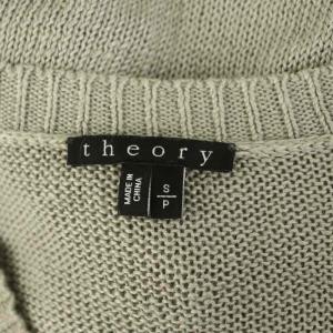 Theory リネン サマーニット セーター 長袖 Vネック S グレー /MY OS ECB004