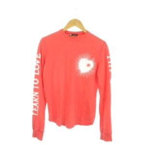 Tシャツ M ピンク 長袖 グラフィックプリント ロゴプリント /AO14 ECB004