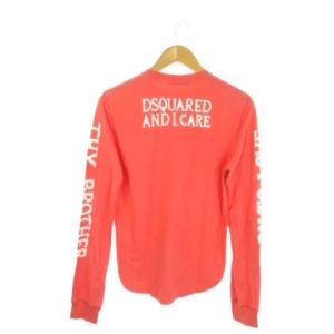 DSQUARED2 Tシャツ M ピンク 長袖 グラフィックプリント ロゴプリント /AO14 ECB004