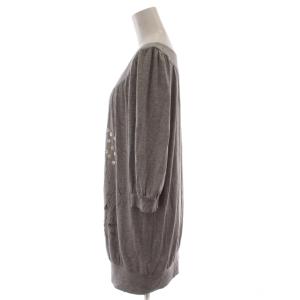BLUGIRL BLUMARINE チュニック I44 グレー 七分袖 ラウンドネック ラインストーン スパンコール /GG ECB004