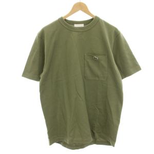 カットソー Tシャツ 4 カーキ 半袖 ラウンドネック 胸ポケット /HN GY53