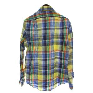 POLO RALPH LAUREN シャツ 麻 リネン XS マルチカラー チェック柄 長袖 710590857002 /GG GY53