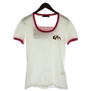 Tシャツ カットソー L 白 ピンク 半袖 ラウンドネック プリント 72GC281 /GG GY53