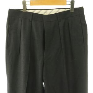 BURBERRY LONDON ツータックワイドパンツ スラックス ウール 88 グレー /SS OS GY53
