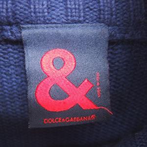 & DOLCE&GABBANA 国内正規品 ブルゾン ニット ジップアップ 綿 コットン 38 ネイビー 紺 /TT ECD004