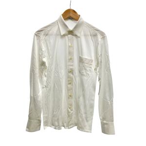 ボタンダウンシャツ ムッシュ MONSIEUR 長袖 刺繍入り M 白 ホワイト 綿100％ /TD ECD004