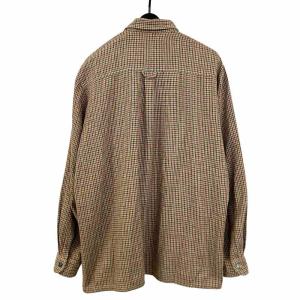 GIVENCHY  ウールシャツ フランス製 チェック柄 長袖 4 茶 ブラウン /MZ ECD004