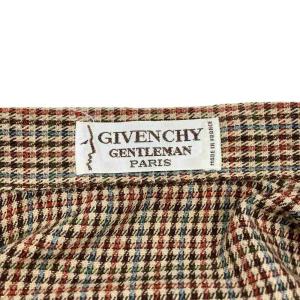 GIVENCHY  ウールシャツ フランス製 チェック柄 長袖 4 茶 ブラウン /MZ ECD004