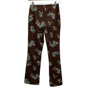 DOLCE&GABBANA スリムパンツ フラワー 総柄 ストレッチ  24/38  茶色 ブラウン /MZ ECD004