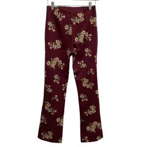 DOLCE&GABBANA ボタニカル フラワー 総柄 ストレートパンツ  26/40 深赤  ワインレッド レディース /MZ ECD004