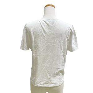 Salvatore Ferragamo ガンチーニ ラインストーン カットソー Tシャツ 半袖 クルーネック ギャザー M 白 ホワイト /MZ