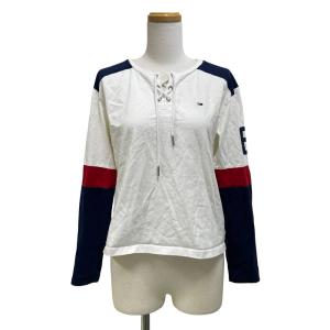 ロングスリーブ Tシャツ カットソー レースアップ Vネック S/P トリコロール  /TD ECD004