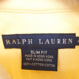 RALPH LAUREN シャツ ブラウス ボタンダウン ロゴ刺? カジュアル 長袖 4 イエロー 黄色 /TT ECD004