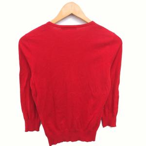 RALPH LAUREN 国内正規品 カーディガン ニット ロゴ刺? 薄手 綿 コットン 七分袖 M 赤 レッド /TT ECD004