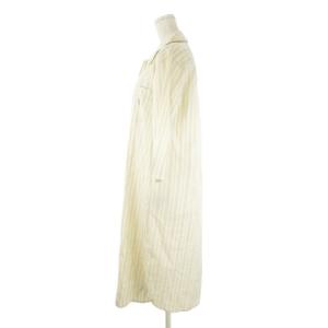 RALPH LAUREN シャツワンピース M 白 アイボリー ストライプ柄 Vネック 七分袖 /CK31 ECD004