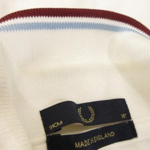 FRED PERRY ポロシャツ ロゴ刺繍 鹿の子 36 白 ホワイト 半袖 /AH7 ECD004