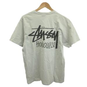 STUSSY Tシャツ M グレー ロゴプリント クルーネック 半袖 /YU ECD004