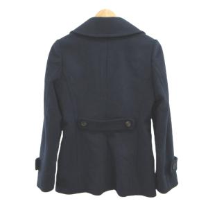 Aquascutum ピーコート アンゴラ L 紺 ネイビー 無地 ダブルブレスト 長袖  /NP ECD004