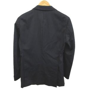 BARNEYS NEW YORK スーツ フォーマル ウール 紺 ネイビー 背抜き ストライプ柄 テーラードカラー 長袖 /NP ECD004