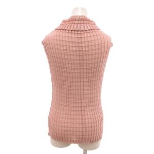 me ISSEY MIYAKE プリーツカットソー オフタートル ノースリーブ ピンク /JS ECD004
