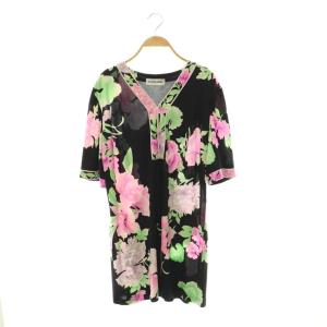 FASHION 花柄ワンピース シルク シアー 48 マルチカラー