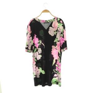 LEONARD FASHION 花柄ワンピース シルク シアー 48 マルチカラー