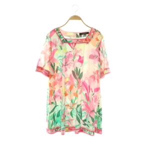 FASHION 花柄ワンピース 44 ピンク マルチカラー