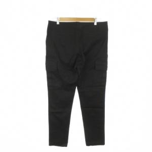 LANVIN en Bleu パンツ 50 黒 ブラック 無地 カーゴポケット 長ズボン /AO42 ECA005
