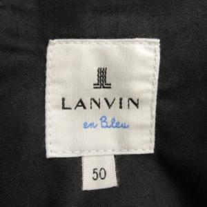 LANVIN en Bleu パンツ 50 黒 ブラック 無地 カーゴポケット 長ズボン /AO42 ECA005