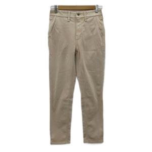 スリムパンツ ロング丈 XS ベージュ 無地 /SY27 GY70