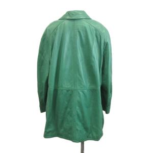 VALENTINO レザーコート 40 緑 グリーン レギュラーカラー 長袖 ボタンフロント /NP ECA005