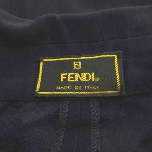 FENDI フェンディ-ステンカラーコート 紺 ネイビー 無地 レギュラー
