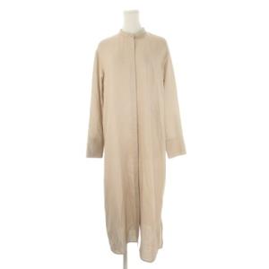 ロングシャツ 38 ベージュ バンドカラー シアー 無地 長袖 /CK31 ECE005