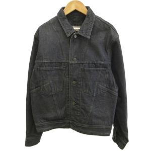 デニムジャケット Gジャン 上着 M 黒 ブラック 長袖 レギュラーカラー フラップポケット /YU ECE005